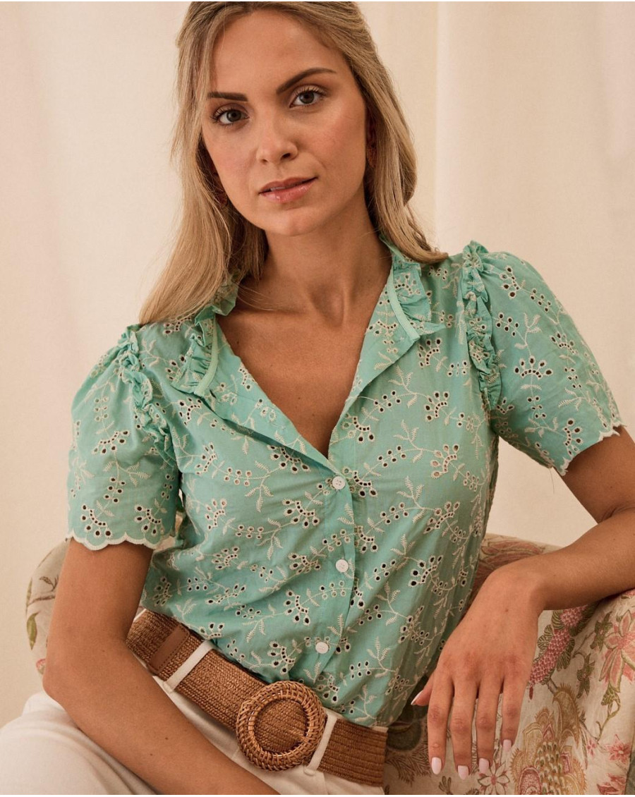 Chemise brodée Laurent | Chemisiers et chemises | Printemps-Été 2024 | Polín et moi