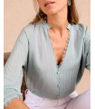 Blouse Alaide à l’eucalyptus | Chemisiers et chemises | Printemps-Été 2025 | Polín et moi
