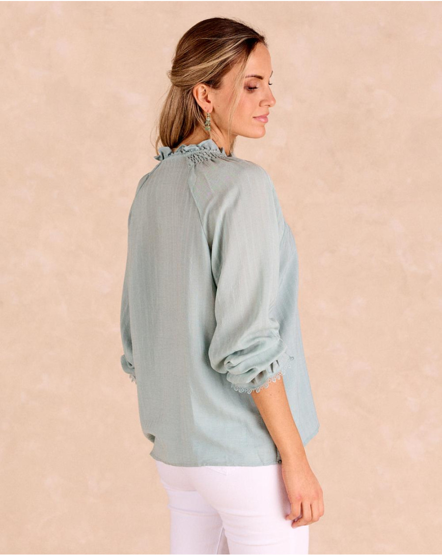 Blouse Alaide à l’eucalyptus | Chemisiers et chemises | Printemps-Été 2025 | Polín et moi