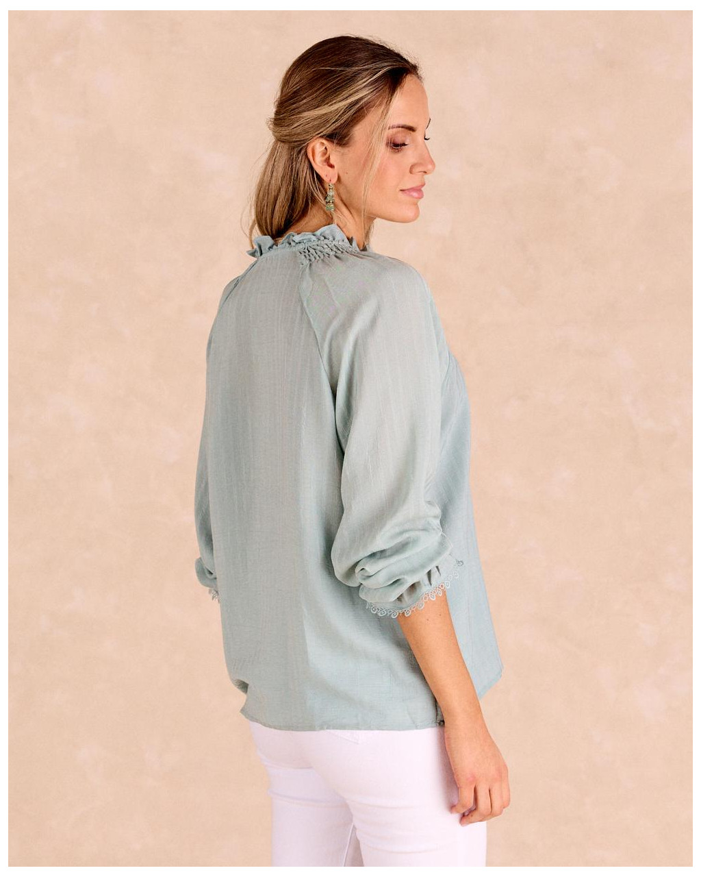 Blouse Alaide à l’eucalyptus | Chemisiers et chemises | Printemps-Été 2025 | Polín et moi