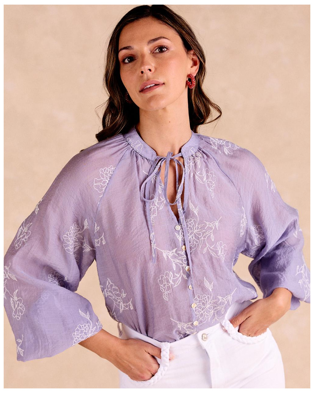 Blouse brodée Diane | Chemisiers et chemises | Printemps-Été 2025 | Polín et moi