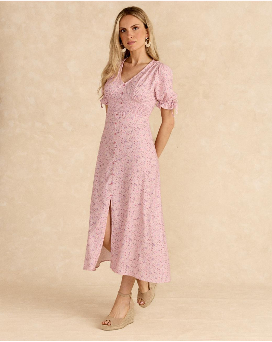 Robe Longue imprimer Rose | Robes & Combinaisons | Printemps - Été 2025 | Polín et moi