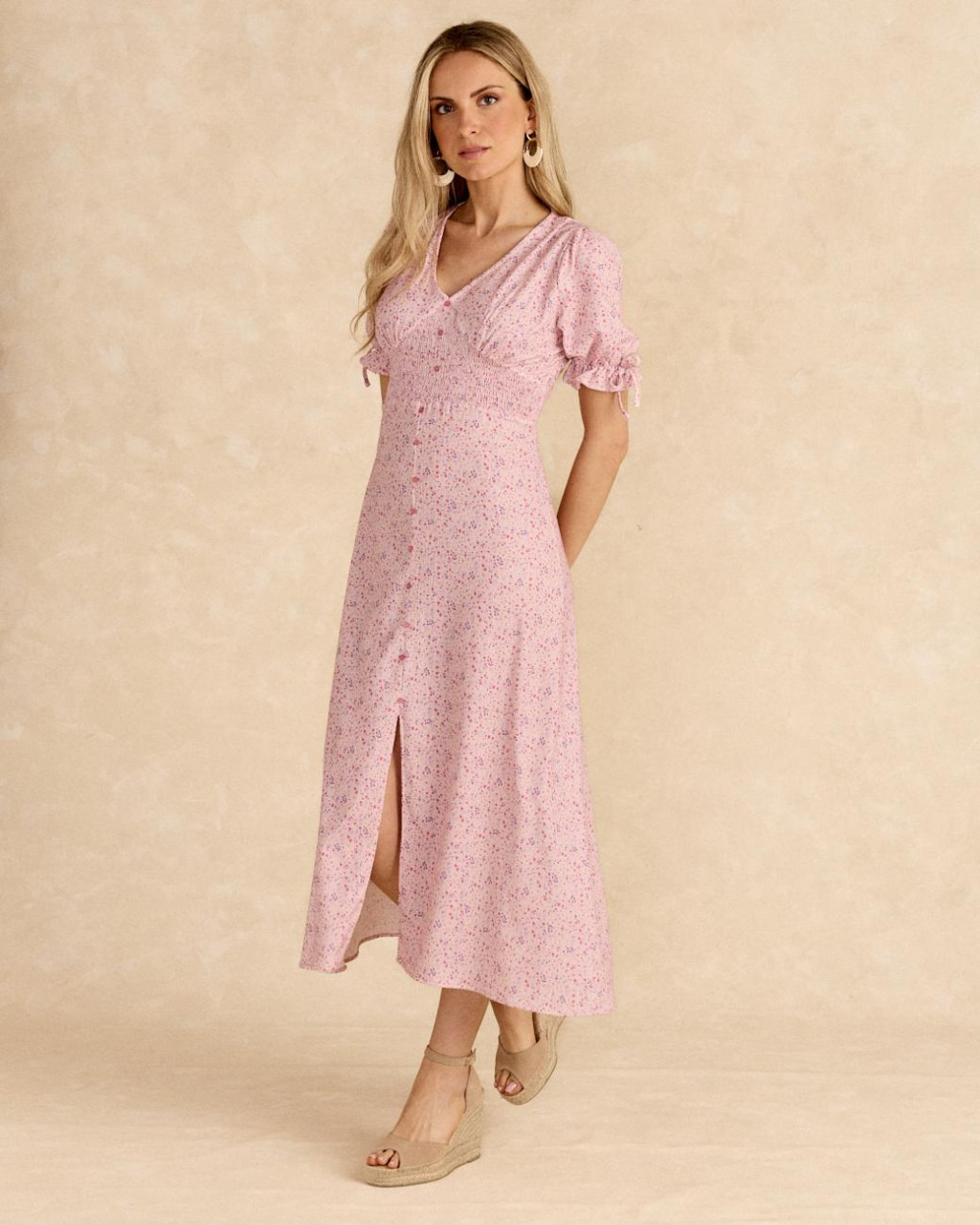 Robe Longue imprimer Rose | Robes & Combinaisons | Printemps - Été 2025 | Polín et moi