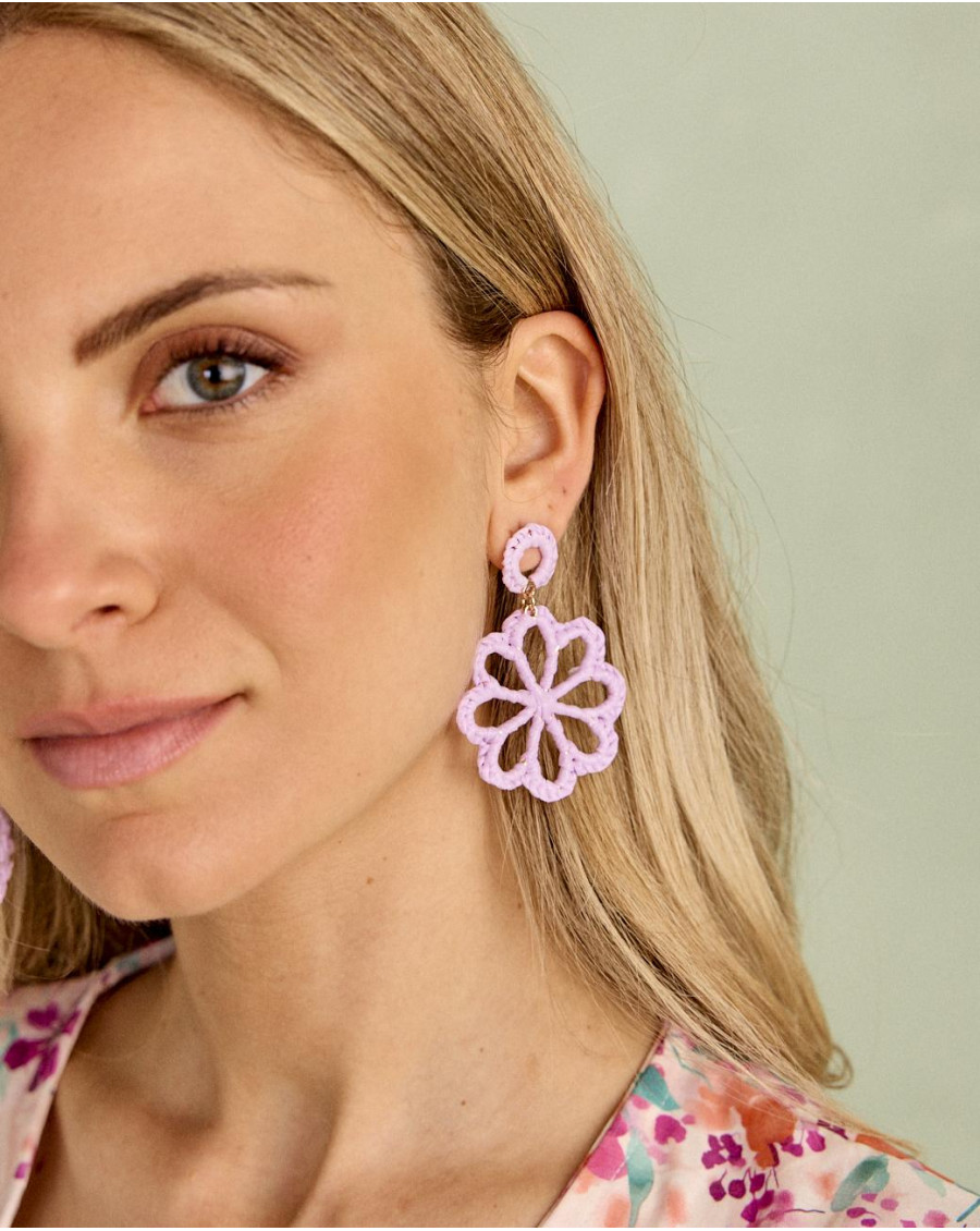 Raffia Flower Earrings | Accessories | Spring Summer 2025 | Polín et Moi