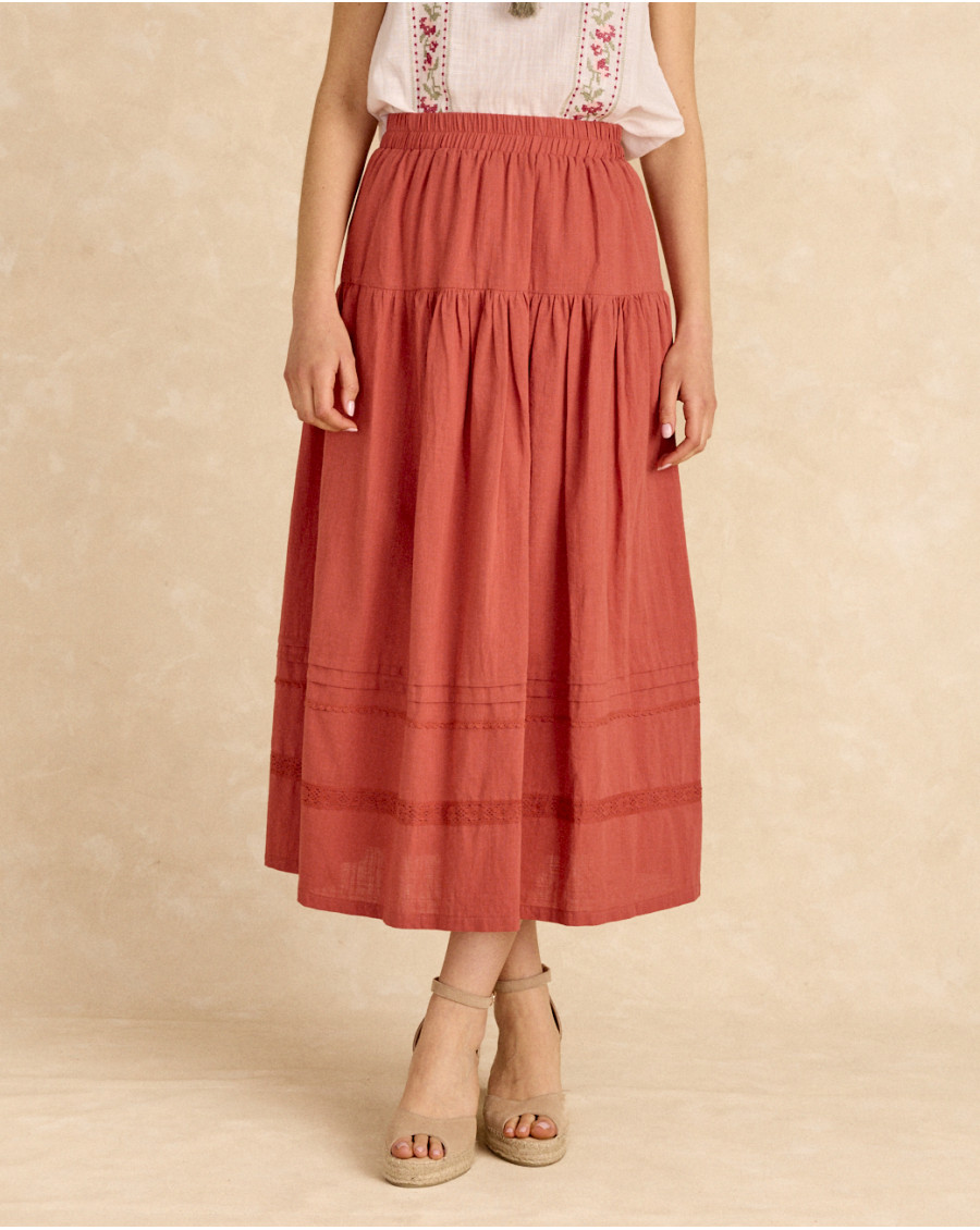 Jupe midi en lin carrelage | Jupes | Printemps-Été 2025 | Polín et moi