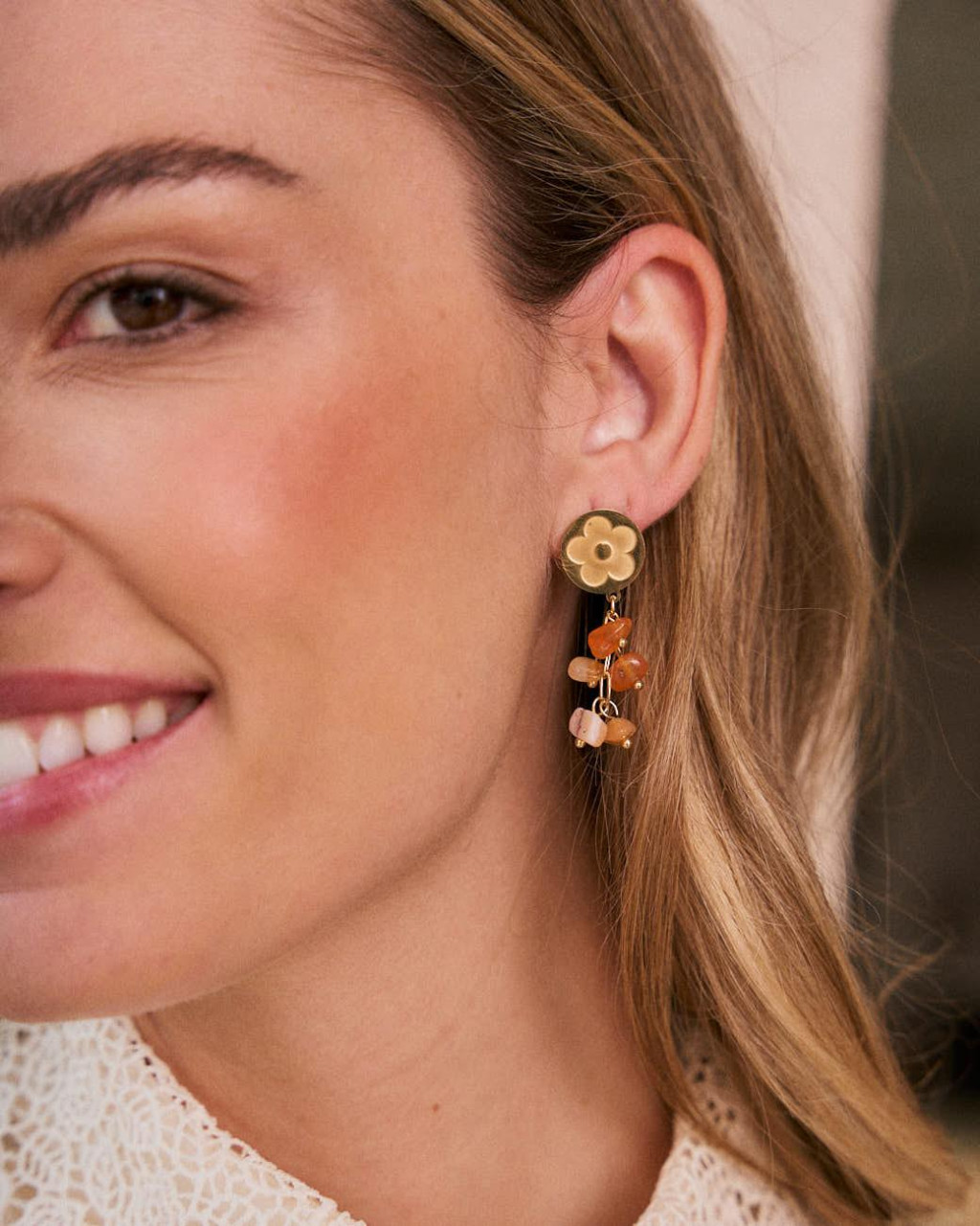 Boucle d’oreille fleur Carinera