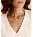 Collier galet avec perle