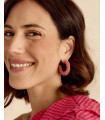 Coral Hoop Earring